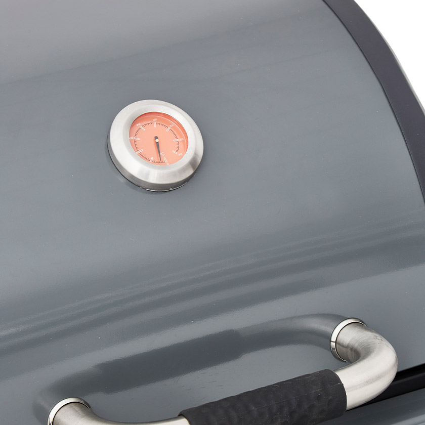 Barbecue à charbon et plancha gaz Bi-Energy Gun Metal XL Brasero | Favex